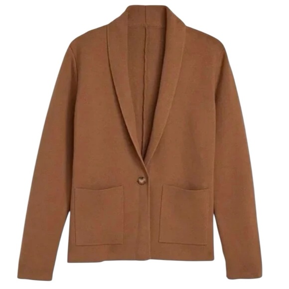 Summersalt The Ribbed Sweater Blazer In Fawn Size Large